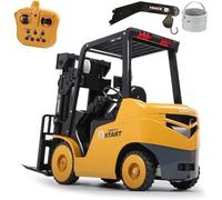 Generico 2 in 1 Gru Multifunzione Carrello elevatore Elettrico RC di Grandi Dimensioni 11 canali RC Veicolo di Trasporto Merci Sollevamento Automatico Scarico Camion ingegneria Edile