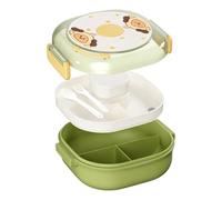 Generico 2-Layer Divided Lunch Box Container with Spoon Fork and Soup Bowl