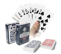 Generico 2 Mazzi Carte da Gioco Impermeabili in Plastica, Carta Poker Plastificate, Carte Gioco Rosso e Blu, Carte da Poker Professionali Per Bridge, Blackjack, Canasta, Texas, Go Fish