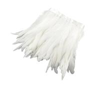 Generico 2 Metri/Lotto di Piume di Coda di Gallo Bianche for lavori di Cucito e Artigianato, Decorazioni for Le Feste, Accessori for Abiti di Carnevale