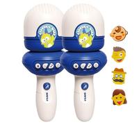 Generico 2 Microfoni per Bambini, 20x8cm Registrazione Con Cambia Voce per L'educazione Musicale Precoce Dei Bambini, Microfono Karaoke Portatile Multifunzionale per La Scuola, Studio a Casa