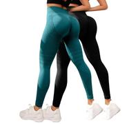 Generico 2 Pack Leggins 3D Anticellulite Donna,Push Up Sculpture Lipedema a Compressione Controllo Graduata Anti Cellulite Leggings Sportivo Vita Alta Senza Cuciture Donna Fitness Yoga Pantacollant