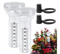 Generico 2-Pack Rain Gauge Glass Replacement Cups with Metal Stand - Durable Outdoor Garden Rain Measurement Tool | Flashlight-Shaped Raîn Gauge Tube for Yard And Patio