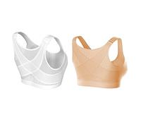 Generico 2 Pack Reggiseno Correttore di Postura, Senza Ferretto, Supporto Posturale, Traspirante, con Chiusura Frontale, da Donna, per Sport, Yoga Reggiseno Push-up Confortevole e Traspirante