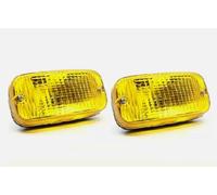 Generico 2 Pcs Fari Alogeni Rettangolare DRL 12V 24V 21W Lente Diffusore con Struttura Colore Diffusore Luce Giallo Dx/Sx Lampadina P21W BA15S Per Camion Fuoristrada