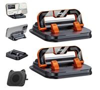 Generico 2 pcs Foldable Car Phone Holder 360 Degree Rotation,2 in 1 Dashboard Stand & Number Plate Cellphone Mount,Bottom adhesive fixation,Suitable for car Navigation in-car Dashboard (Orange)