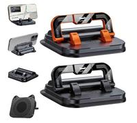 Generico 2 pcs Foldable Car Phone Holder 360 Degree Rotation,2 in 1 Dashboard Stand & Number Plate Cellphone Mount,Bottom adhesive fixation,Suitable for car Navigation in-car Dashboard (O+B)