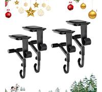 Generico 2 PCS Paeose Garland Holder for Mantle - 2025 New Paeose Fireplace Stocking and Garland Hanger, Long and Short Double Hooks, Holds up to 20 Pounds per Hook, For Most Mantels 0.5"-8.5" (4PCS)
