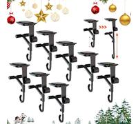 Generico 2 PCS Paeose Garland Holder for Mantle - 2025 New Paeose Fireplace Stocking and Garland Hanger, Long and Short Double Hooks, Holds up to 20 Pounds per Hook, For Most Mantels 0.5"-8.5" (8PCS)