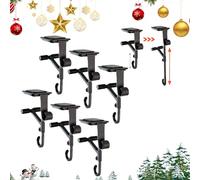 Generico 2 PCS Paeose Garland Holder for Mantle - 2025 New Paeose Fireplace Stocking and Garland Hanger, Long and Short Double Hooks, Holds up to 20 Pounds per Hook, For Most Mantels 0.5"-8.5" (6PCS)