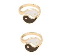 Generico 2 pezzi Anello Donna Regolabile in Lega Creativo con Design Elegante e Durevole con Simbolo Taoista da Anelli da Dito per Tutte le Occasioni