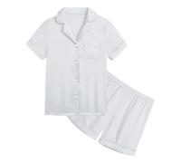Generico 2 Pezzi Bambino Ragazze Pigiama Pigiami Bambina Estivo per graziosi a Maniche Corte di Stampa Cartoni Vestiti Neonata Femmina Tutine Abbigliamento da Notte 7-14 Anni