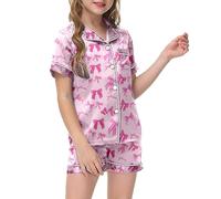 Generico 2 Pezzi Bambino Ragazze Pigiama,Pigiami Bambina Estivo Set da Abiti Abbigliamento per casa Vestiti Neonata Femmina Tutine Loungewear 2-9 Anni