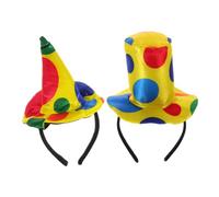 Generico 2 Pezzi Cappello Giullare per Annuali e Cosplay Accessori per Costumi Halloween e Fasce Colorate per Clown e Confortevole