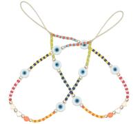 Generico 2 Pezzi Ciondolo per con Perline Evil Eye Cordino Lanyard Elegante e per Compleanni e Speciali