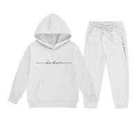 Generico 2 Pezzi Completa Tuta da Uomo con Cappuccio Y2K Los Angeles Firmate Felpa e Pantaloni Jogging Sportivo Set Stile Streetwear Maniche Lunghe in Plie Inverno Tracksuit for Men