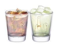 Generico 2 pezzi di bicchieri da vino coppia - 5x5x6cm, design per 'anulare bicchiere di whisky | Bride and Groom Champagne Flautes Drinkware per natalizio da sposa barbeque da barbeque da festa bar