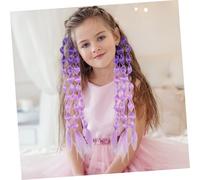 Generico 2 Pezzi Di Di Cavallo A Gialle Bionde Per Bambine Per Colorati Rosa Estensioni Pre- Di Cavallo Per E Fibra Chimica Viola