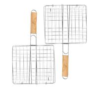 Generico 2 Pezzi di Morsetto for griglia for Barbecue in Acciaio Inossidabile, Supporto for Carne e Pesce, Strumento Cottura for Esterni Durevole for Campeggio, Feste riunioni