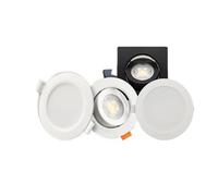 Generico 2 pezzi Dial Swich CCT Faretto da incasso a LED Spot 3 Plafoniera regolata a colori AC 120 V 220 3000 K 4000 6500 Illuminazione interna(Black round short)