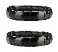 Genérico 2 Pezzi Ematite Bracelet, Bracciale Ematite Uomo, Bracciali Gioielli Uomini, Accessori Stile, Regalo, Pietra Gioielli Maschio Per Look Casual Formale San Valentino Laurea