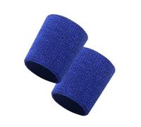 Generico 2 Pezzi Fascia da Polso Tennis Sport Polsino pallavolo Palestra tutore Supporto for Il Sudore Asciugamano Protezione Braccialetto 8/11/15 cm(Blue,8X8cm)