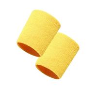 Generico 2 Pezzi Fascia da Polso Tennis Sport Polsino pallavolo Palestra tutore Supporto for Il Sudore Asciugamano Protezione Braccialetto 8/11/15 cm(Yellow,8X8cm)