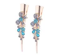 Generico 2 Pezzi Fermagli Per Strass Scintilla Cristallo Bowknot Design Coccodrillo Clip in Metallo Antiscivolo Forcine Per Per Donne Ragazze Gioielli Per