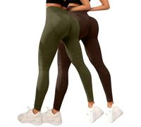 Generico 2 Pezzi Leggins 3D Anticellulite Donna Leggings Anti Cellulite Compressione Graduata Push Up Lipedema Pantacollant Sportivo Senza Cuciture Vita Alta per Fitness Yoga Corsa Modellante Estivi
