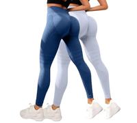Generico 2 Pezzi Leggins 3D Anticellulite Donna Leggings Anti Cellulite Compressione Graduata Push Up Lipedema Pantacollant Sportivo Senza Cuciture Vita Alta per Fitness Yoga Corsa Modellante Estivi