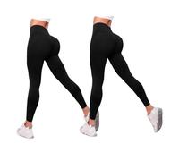 Generico 2 Pezzi Leggins 3D Anticellulite Donna Push Up Sculpture Lipedema a Compressione Controllo Graduata Anti Cellulite Leggings Sportivo Vita Alta Senza Cuciture Donna Fitness Yoga (Black, M)
