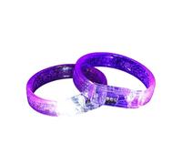 Generico 2 Pezzi Luminosi Braccialetti LED, Braccialetti Illuminazione, Bracciali Lampeggianti LED Illuminano, Multicolore Bracciali Glow Band Per Concerti Festival Attività All'aperto
