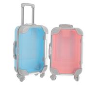 Generico 2 Pezzi Mini Trolley Scatole Per Ciglia Vuote Contenitori Di Ciglia Vuoti Mini Valigia Per Il Trucco Valigia Trucco Portatile Plastica