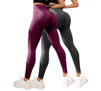 Generico 2 Pezzi Solenao Leggings Anti Cellulite Push Up Sculpture Lipedema a Compressione Controllo Graduata Anti Cellulite Leggings Sportivo Vita Alta Senza Cuciture Donna Fitness Yoga Pantacollant