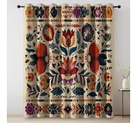 Generico 2 Pezzi Tende Oscuranti 75L X 166A cm - Interni Isolanti Termiche con Occhielli, Boho Etnia Arte Geometria Floreale Tenda Coprenti per Camera da Letto e Soggiorno Decorazione, Multicolore