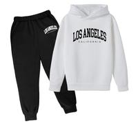 Generico 2 Pezzi Tuta Bambini 2025 Casual Pullover Felpa Inverno Set A Maniche Lunghe Ragazzi Ragazze Abbigliamento Con Cappuccio E Pantaloni Tute Sportive Bambina 2-14 Anni