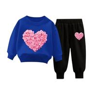 Generico 2 Pezzi Tuta Bambini 2025 Ragazzi Felpa Pullover Set da Calcio Ragazzo Maniche Lunghe Girocollo Ragazze Abbigliamento Inverno Europa E Stati Uniti di Felpe 3-15 Anni