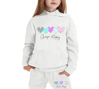 Generico 2 Pezzi Tuta Bambini E Ragazze Con Cappuccio Completo Da Costume Abito Bambina Chic Ed Elegante Natale Bimba Winter Snowsuit Jogger Bambino Primavera Sportiva Set