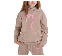 Generico 2 Pezzi Tuta Bambini E Ragazze Con Cappuccio Cordinata Felpa Full Print Pantalone Sportswear Christmas Bambina Maniche Lunghe Sportivo Inverno Primavera Sportiva Completo Set