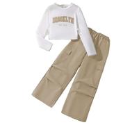 Generico 2 Pezzi Tuta Bambini Ragazze Felpa con Cappuccio Set A Maniche Lunghe Zip/Pullover Sportivo Jogger da Bambino Tute Sportive Bambina 3-15 Anni