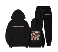 Generico 2 Pezzi Tuta Bambini Ragazze Felpa Con Cappuccio Set Completo Da Costume Zip/Pullover Maniche Lunghe Sportivo Inverno 2-14 Anni Bambina
