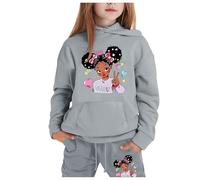 Generico 2 Pezzi Tuta Bambini Ragazze Felpa Con Cappuccio Set Solid Color Cotone Completo Top+Pantalone Per Bambina/Baby Body Di Abbigliamento Unisex Modelli Bambina