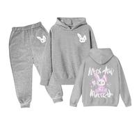 Generico 2 Pezzi Tuta Bambini,Set Casual e Comodo da Indossare Top+Pantalone per Ragazze Abito Bambina Chic Ed Elegante Felpa con Pantaloni Svasati Primavera Sportiva Completo Set