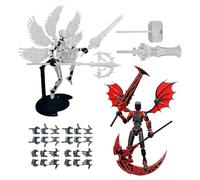 Generico 2-Piece Pre-Assembled Articulated Figure Set - 3D Printed Winged & Mythical Creature | Fully Jointed Poseable Desktop Decoration | Professional Collector's Grade Figurines