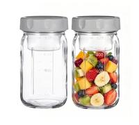 Generico 2 Piece Salad Jar - Portable, Glass Jars for Food Storage, Meal Prep Containers with Sturdy Leak Proof Lids, Food Containers, Lunch Prep Jar, Oats Container Ideal for Kitchen Pantry Travel