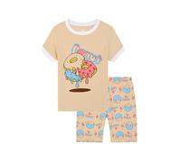 Generico 2 Pz Completino Bambino Set Abbigliamento per Bambini Estivi Completo Estate Pagliaccetto Maniche Corte con Bottoni Camicia Quadri Manica Corta Festa Casual Ideale Come Regalo Bimbo