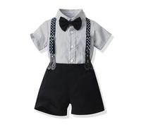 Generico 2 Pz Completino Bambino Set,Abbigliamento Set per Bambini Estivi Bimbo Completini e Coordinati Gentiluomo di Abiti Neonati Completi Stampa Righe Estive Conforto garantito Tutto Il Giorno