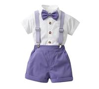 Generico 2 Pz Completino Bambino Set,Abbigliamento Set per Bambini Estivi Bimbo Completini e Coordinati Gentiluomo di Abiti Neonati Completi Stampa Righe Estive Conforto garantito Tutto Il Giorno
