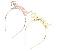 Generico 2 Pz fascia per il divorzio signore doni donna fascia per per lavare il viso Uomini scrunchies hair band copricapo decorativo da festa cerchi per da donna lega