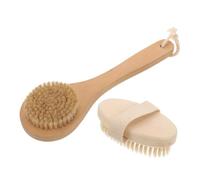 Generico 2 Pz spazzola da bagno massaggiante spugne spray detergente per doccia spugna scrub da bagno scopino per WC spazzola tonda spazzola legno spazzola per il corpo per la doccia Hemu